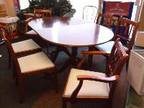 SIX SEATER REGENCY extending table vgc,  two carvers, ....