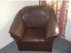 BROWN LEATHER chair,  i have a brown leather chair,  never....