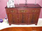 SIDEBOARD,  DARK wood sideboard with 3 drawers and....