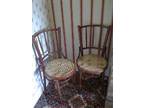 WOODEN CHAIRS X2,  with weaved seating section. ideal for....